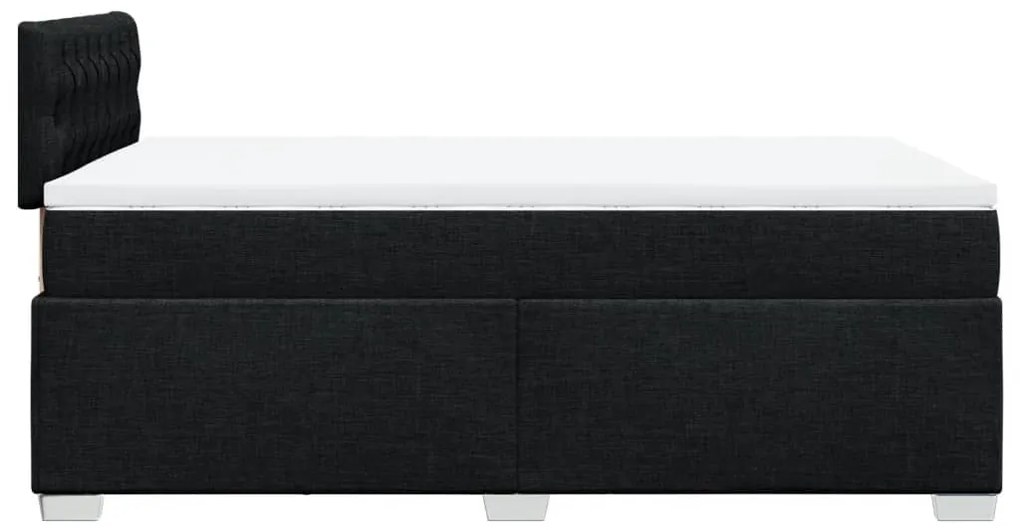 Cama boxspring com colchão 120x190 cm tecido preto