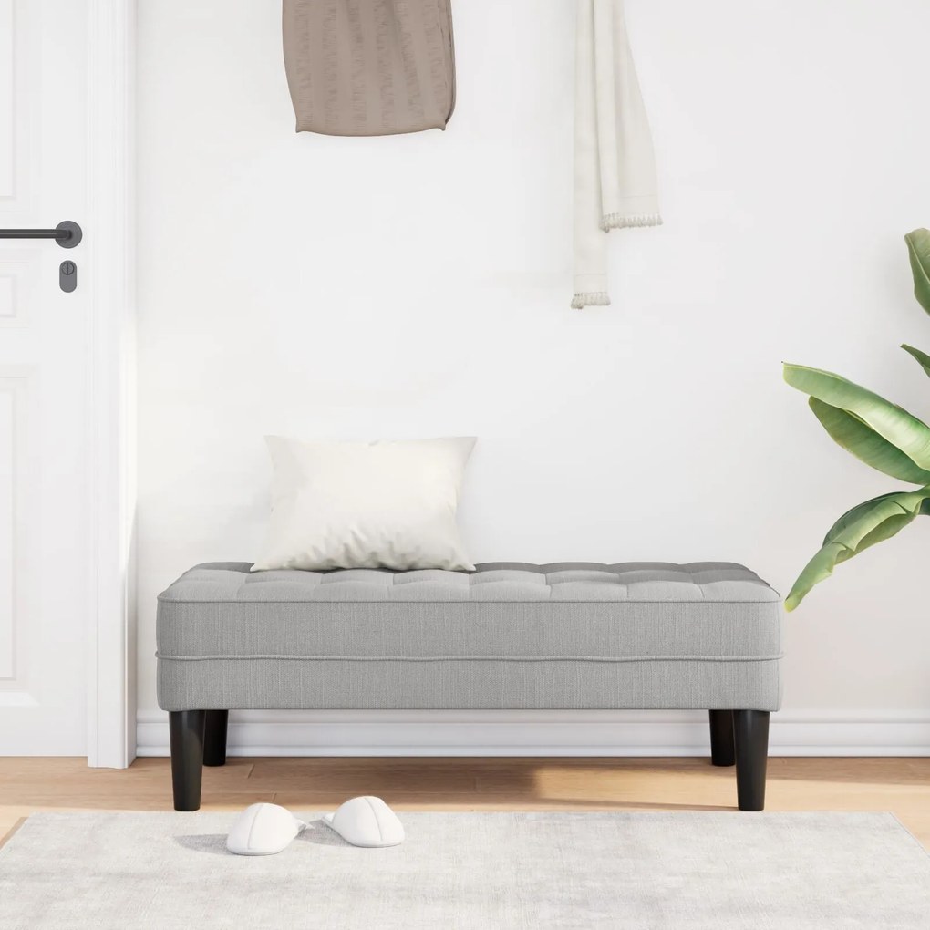 Banco vidaXL Cinza Nuvem 113x57x39 cm Tecido