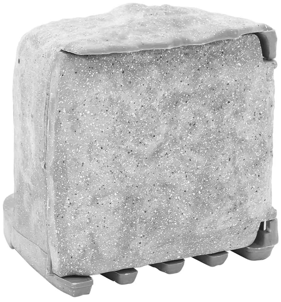 vidaXL Tomada de exterior com estaca 4 vias aspeto pedra cinzento