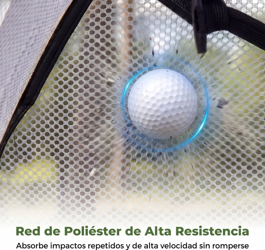 Rede de treino de golfe 314 x 199 cm, portátil, com tapete Tri-Turf, bolas, tee e saco de transporte dobrável para uso no interior e no exterior Preto