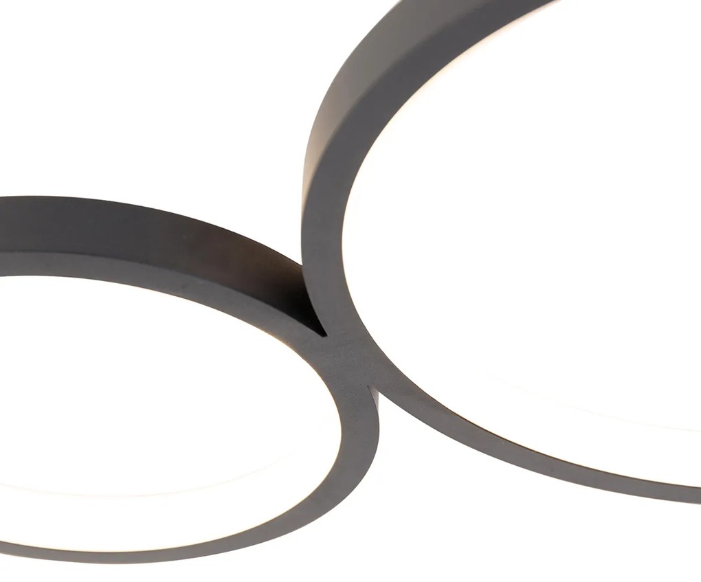 Candeeiro de teto preto com LED 3 passos de dimmer 4 luzes - Lupolo Moderno