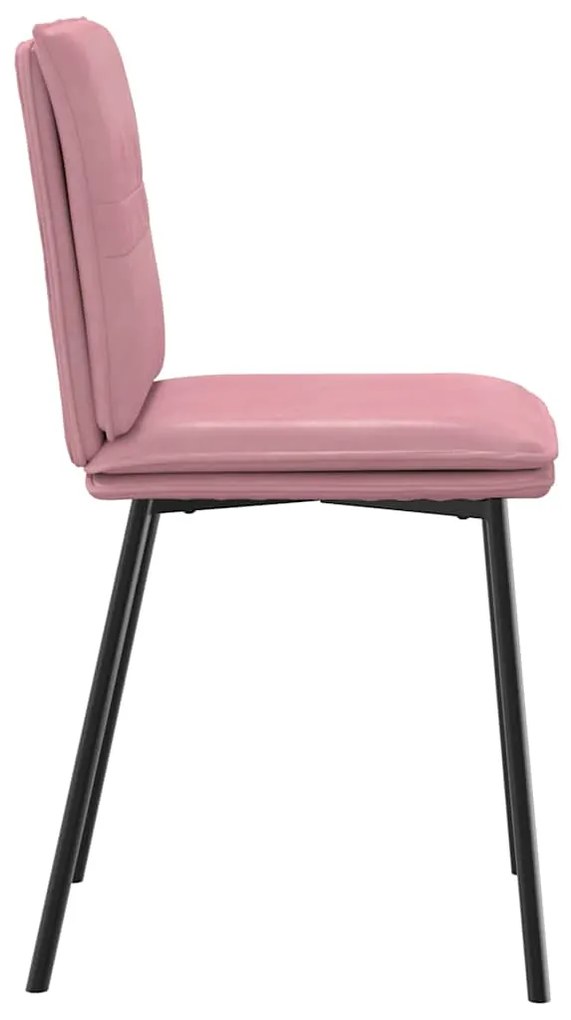 Cadeiras de jantar 2 pcs veludo rosa
