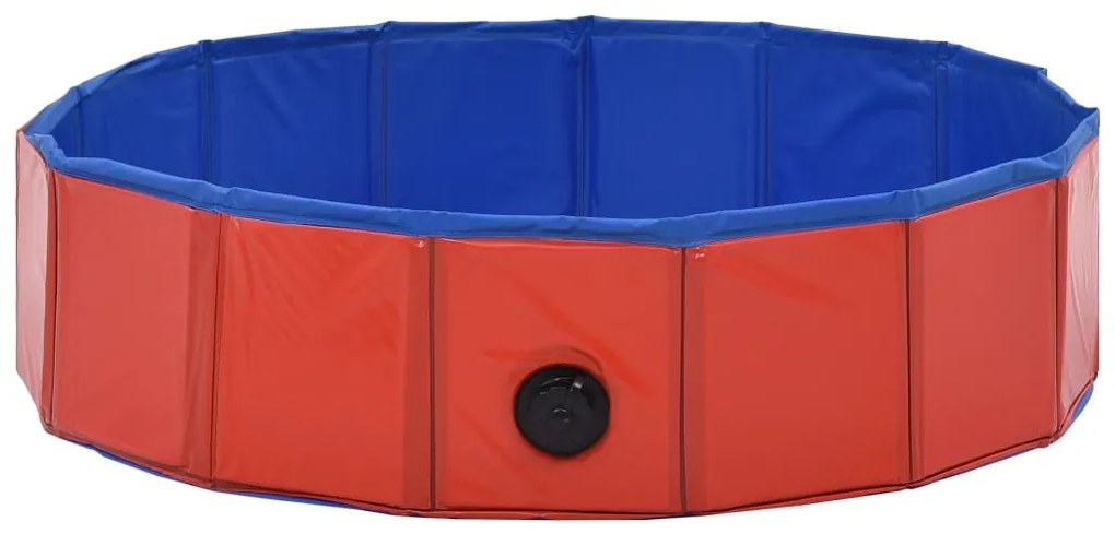 Piscina para cães dobrável 80x20 cm PVC vermelho