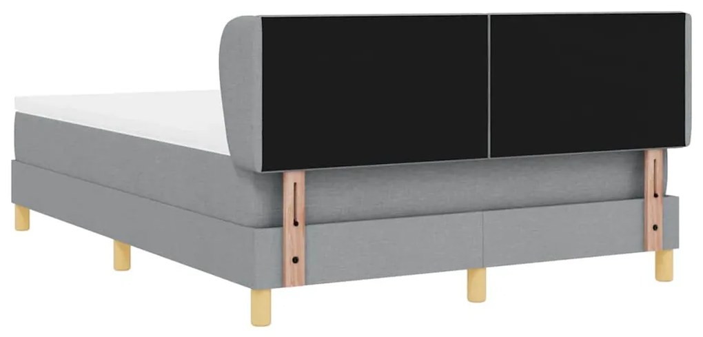 Cama Box com Colchão vidaXL Cinza Claro 160x200 cm Tecido