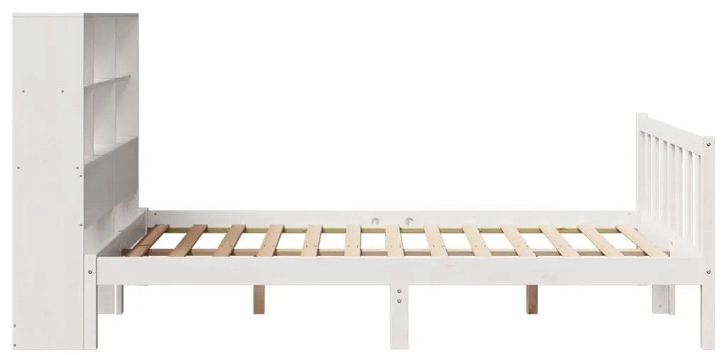 Cama com estante sem colchão 150x200 cm pinho maciço branco