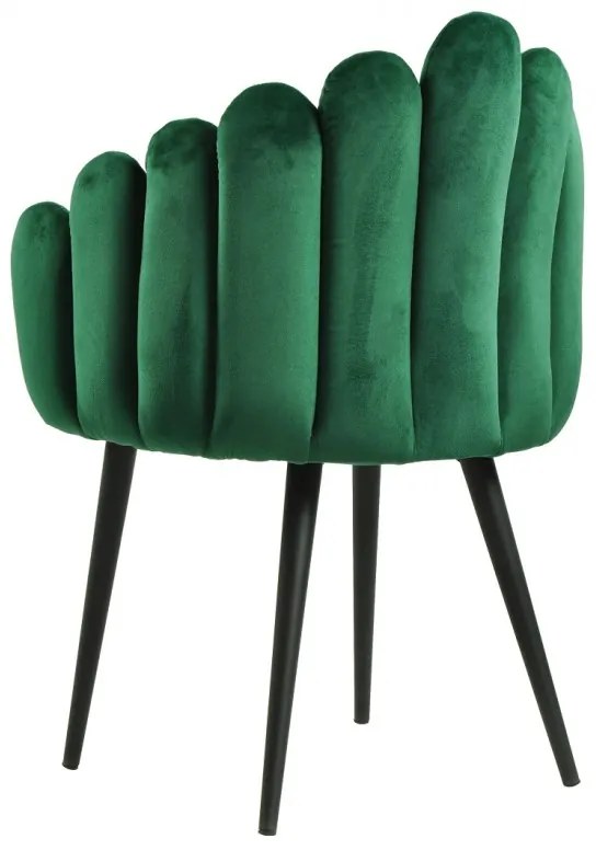 Conjunto 2 Cadeirões Jantar DEVIN, metal, tecido veludo verde escuro