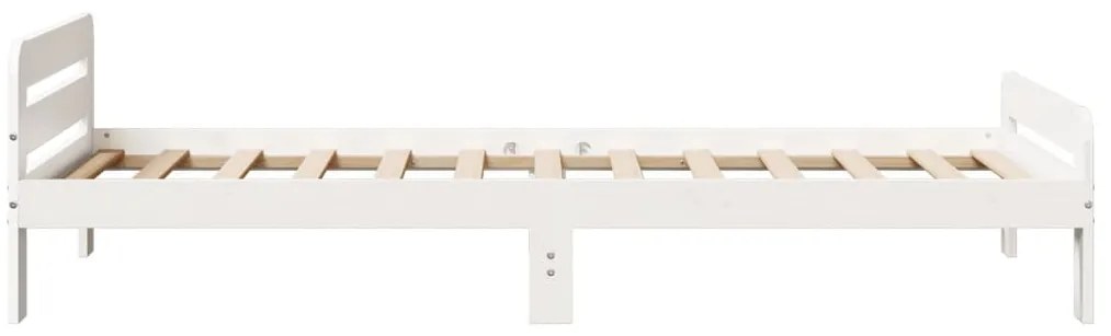 Cama sem colchão 75x190 cm madeira de pinho maciça branco