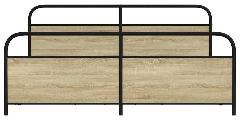 Estrutura de cama sem colchão 180x200cm metal carvalho sonoma