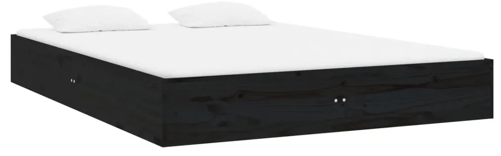 Estrutura cama pequena casal 120x190 cm pinho maciço preto
