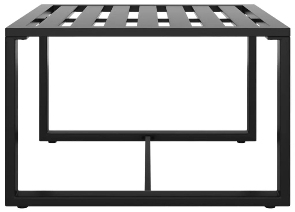 3 pcs conjunto sofá jardim com almofadões alumínio antracite