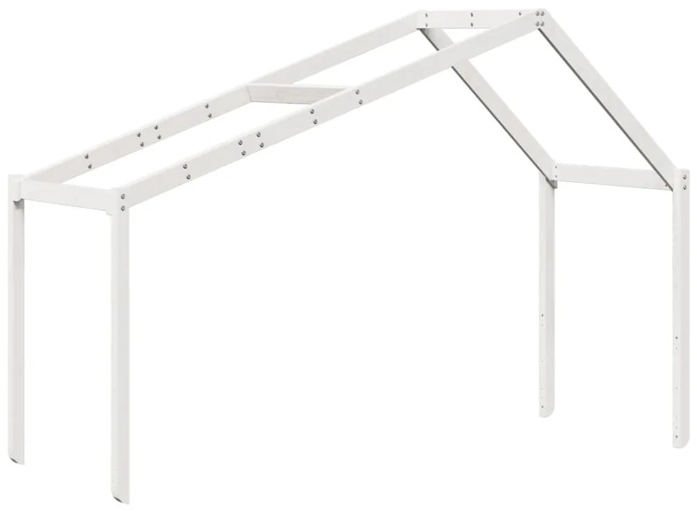 Cama alta com telhado 80x200 cm pinho maciço branco