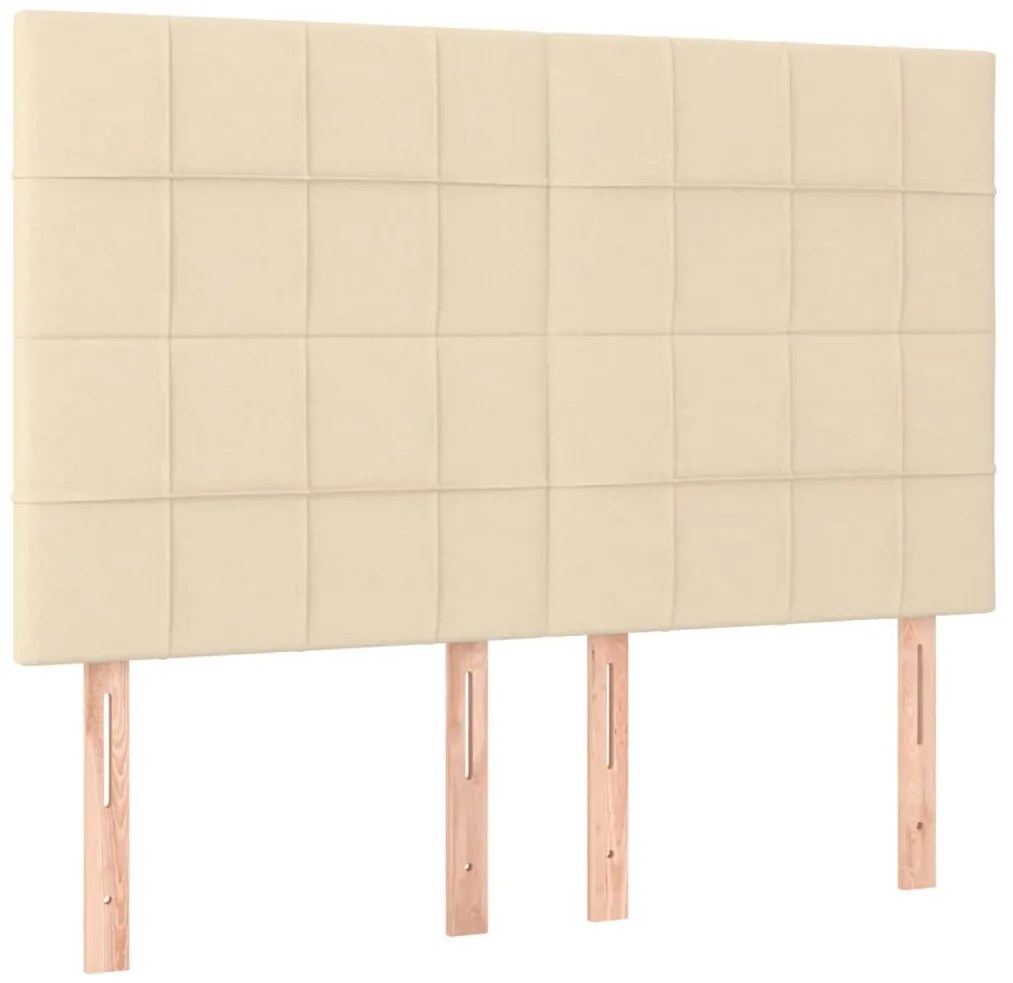 Estrutura de cama sem colchão 140x200 cm tecido cor creme