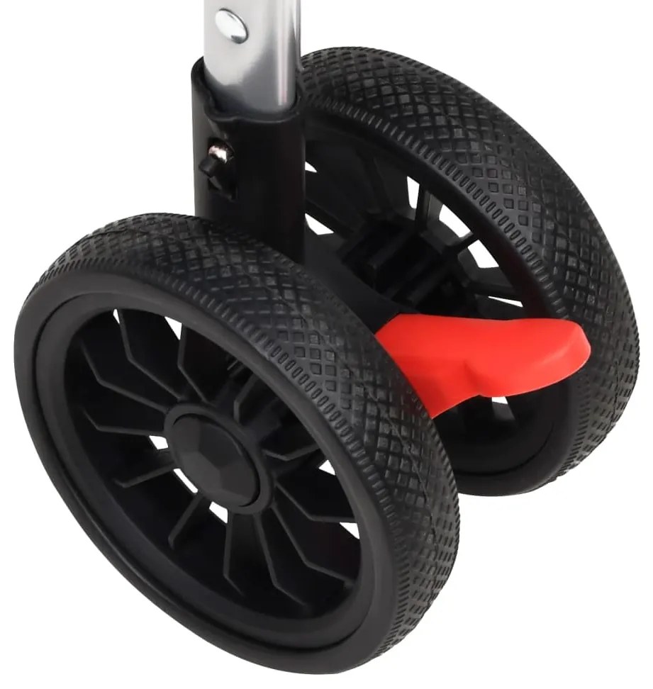 Carrinho dobrável para cães 76x50x100 cm tecido oxford vermelho