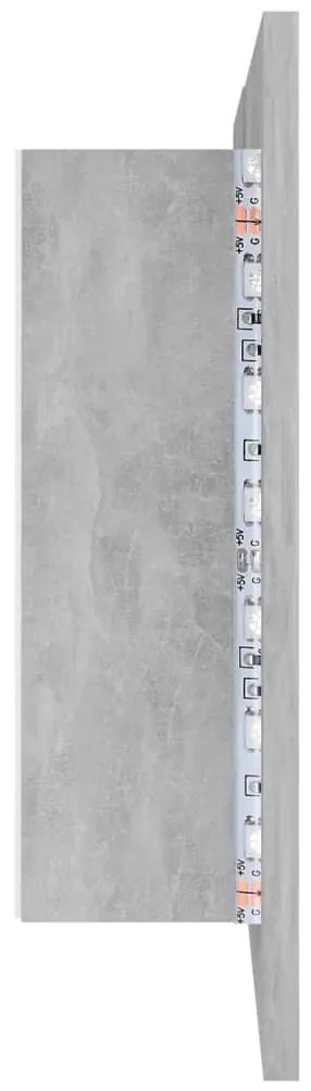 Armário espelhado casa de banho LED acrílico cinza cimento