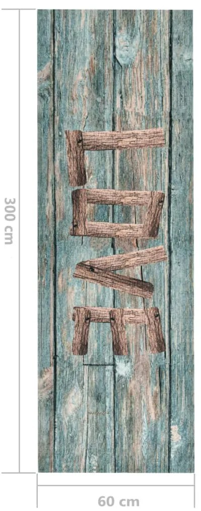 Tapete de cozinha lavável com design Love 60x300 cm