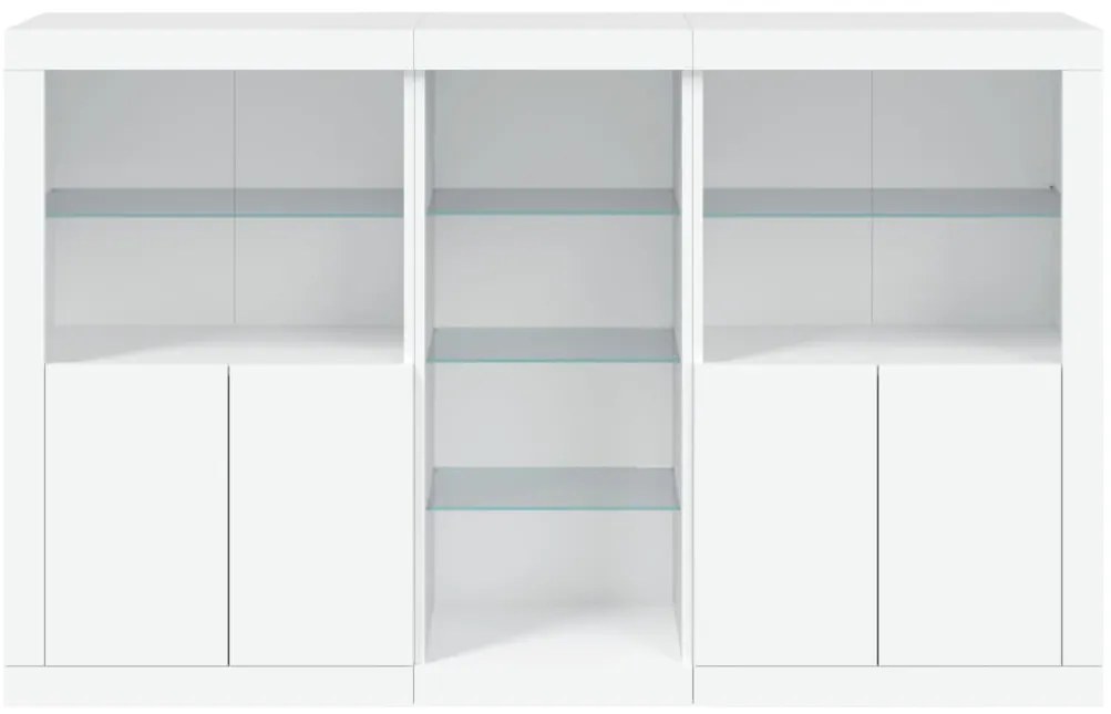 Aparador com luzes LED 162x37x100 cm branco