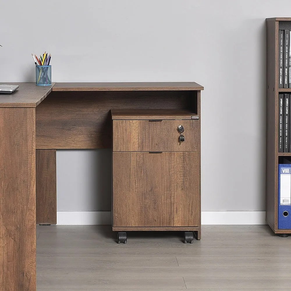 Arquivador de Escritório "Archivio" - Nogueira - 41x61x45cm - Design M