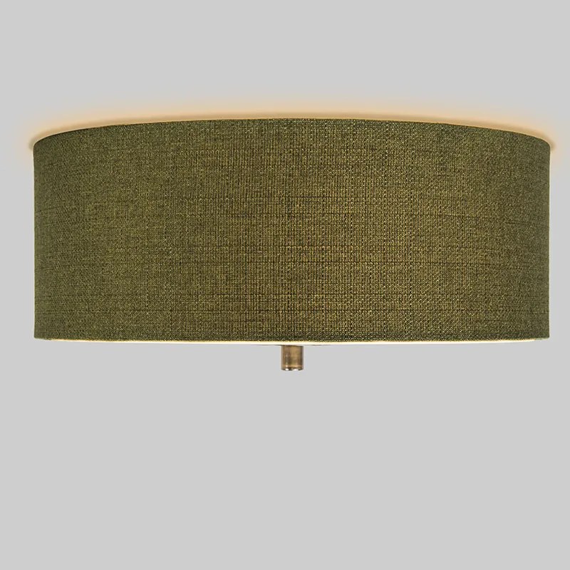 Candeeiro de teto rústico verde 30 cm - Drum Jute Country / Rústico,Moderno