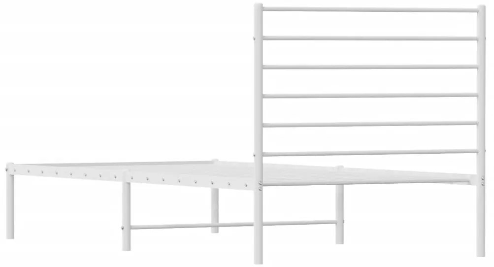 Estrutura de cama com cabeceira 90x190 cm metal branco
