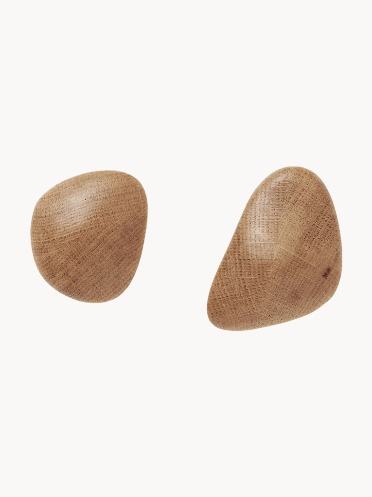 Cabides de parede em madeira de freixo Cairn, conjunto de 2