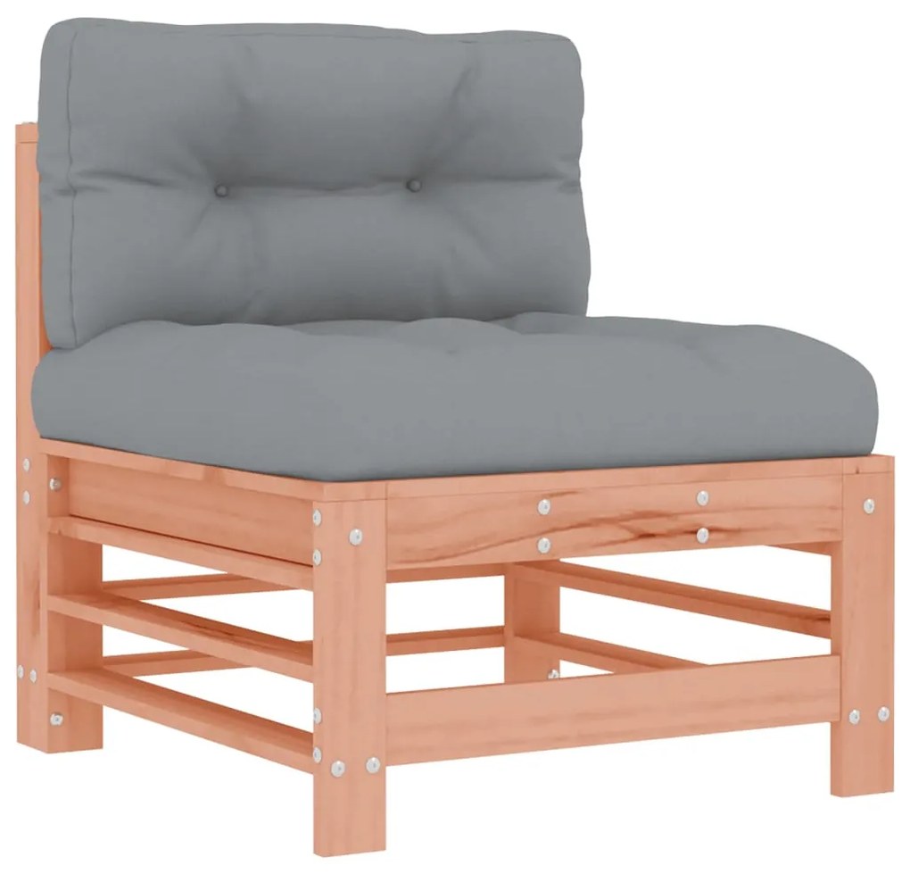 7 pcs conj. lounge jardim com almofadões madeira douglas maciça