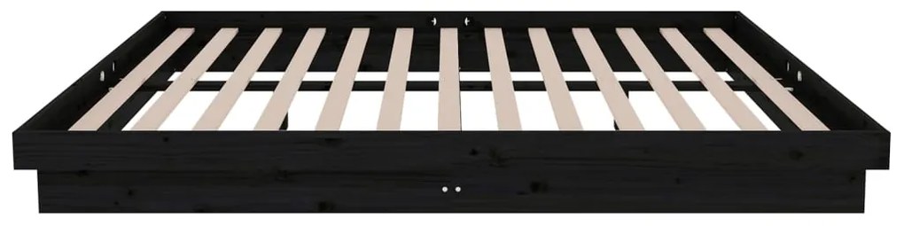 Estrutura de cama king 150x200 cm madeira maciça preto