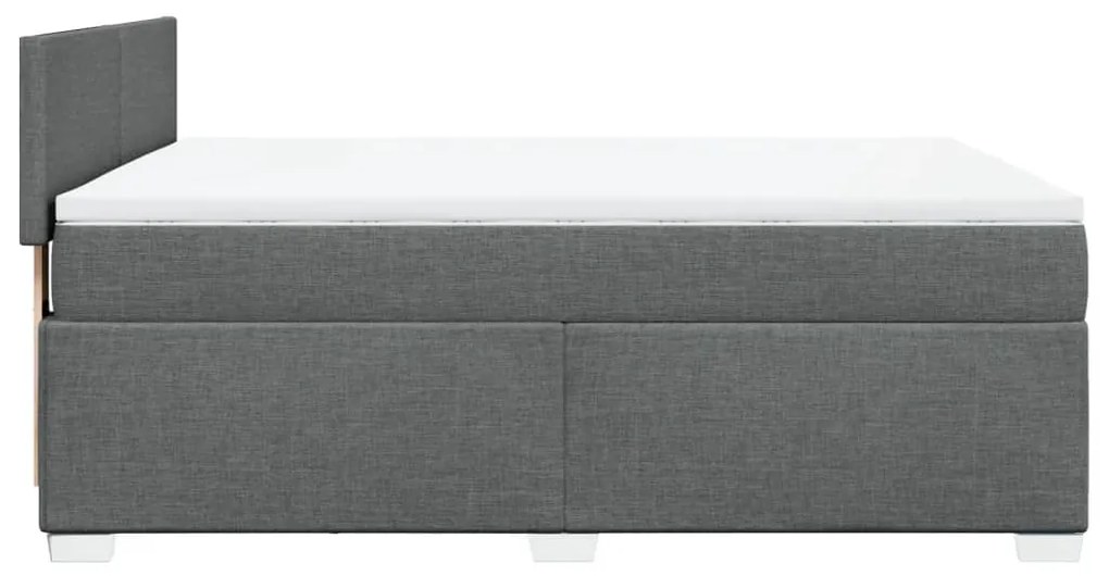 Cama com molas/colchão 160x200 cm tecido cinzento-escuro