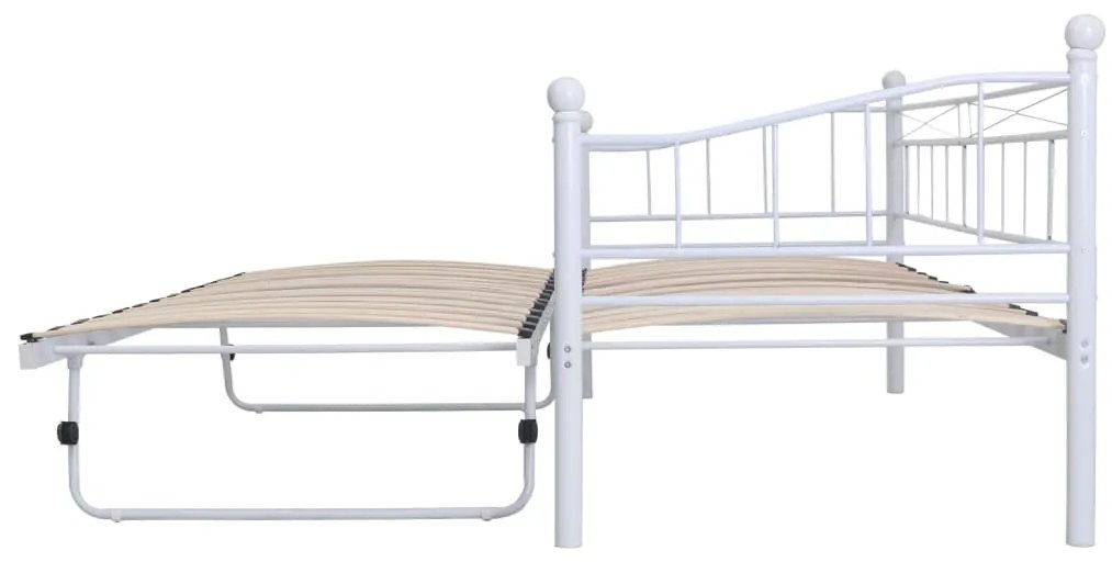 Estrutura de cama em aço 180x200/90x200 cm branco