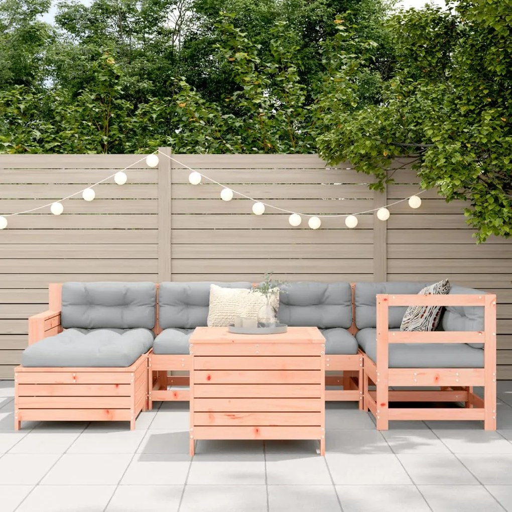 7 pcs conjunto sofás jardim madeira abeto-de-douglas
