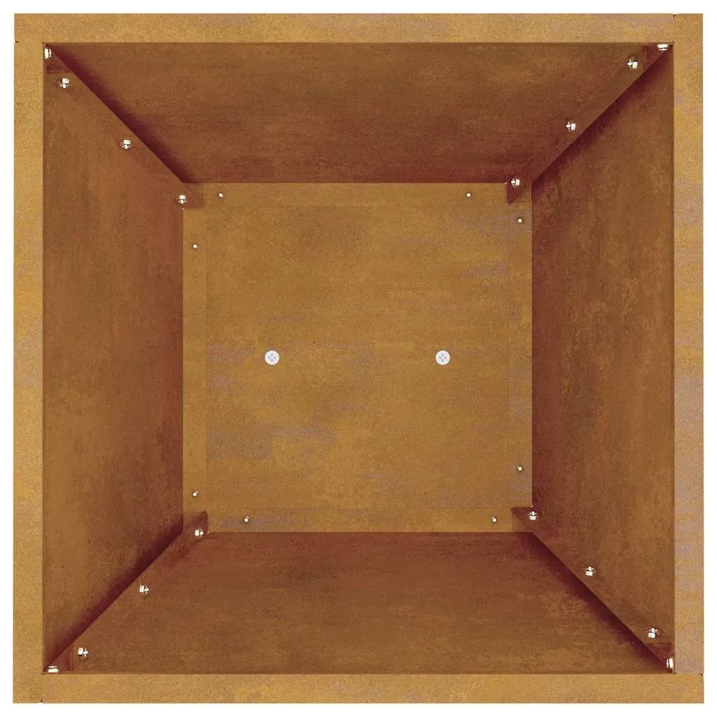 Vasos de pilar de jardim da , 2 peças com tigela de 35x35x73 cm em aço