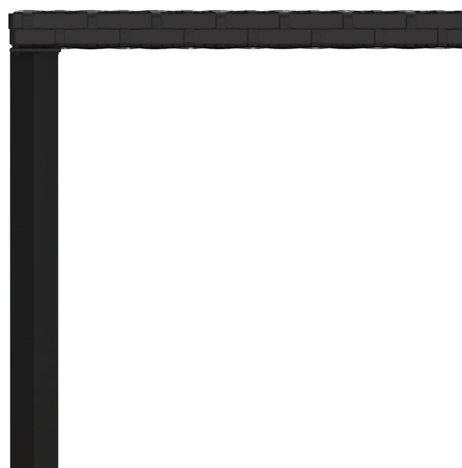 6 pcs conjunto de jantar p/ jardim c/ almofadões vime PE preto