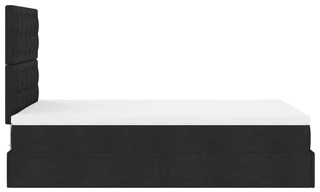 moldura de cama síriaXL otomana com colchão preto tecido