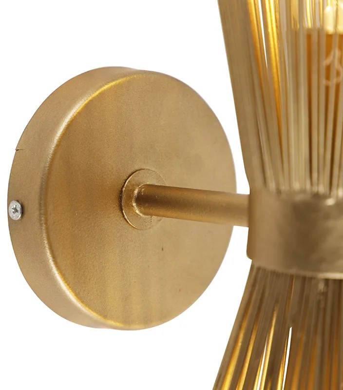 Aplique Art Deco dourado 2 luzes - Broom Rústico