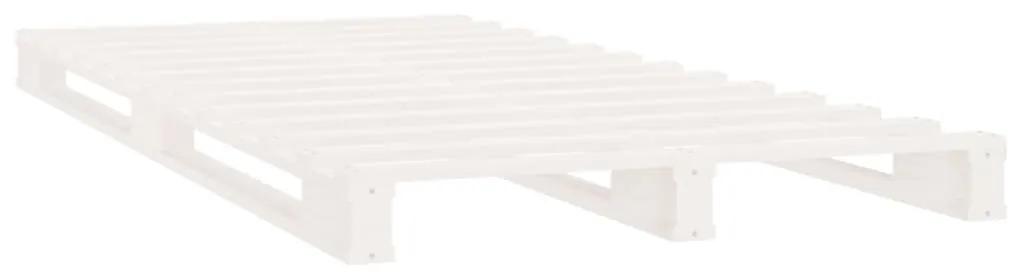 Cama de paletes de solteiro 90x190 cm pinho maciço branco