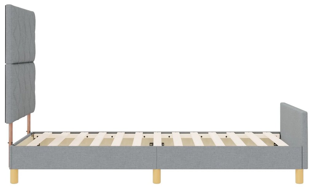 Cama vidaXL Cinzento-claro 100x200 cm Tecido