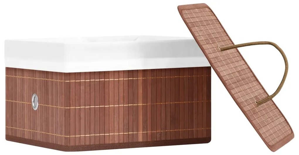 Caixas de arrumação 4 pcs bambu castanho