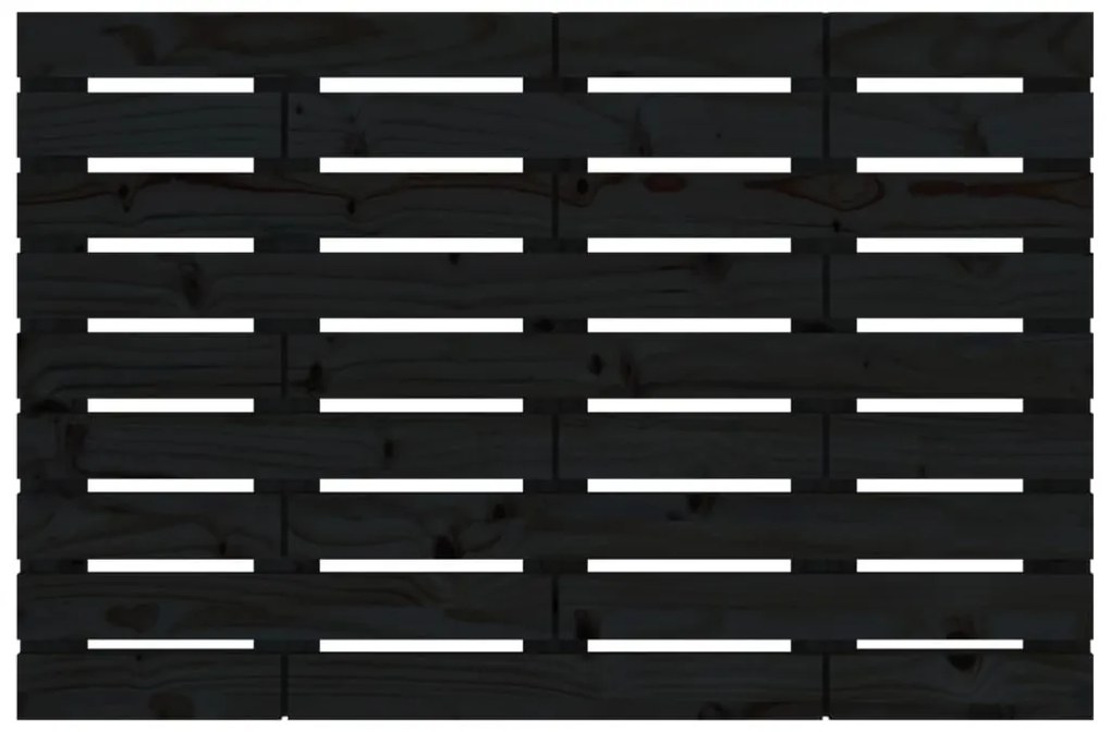 Cabeceira de parede 81x3x63 cm madeira de pinho maciça preto