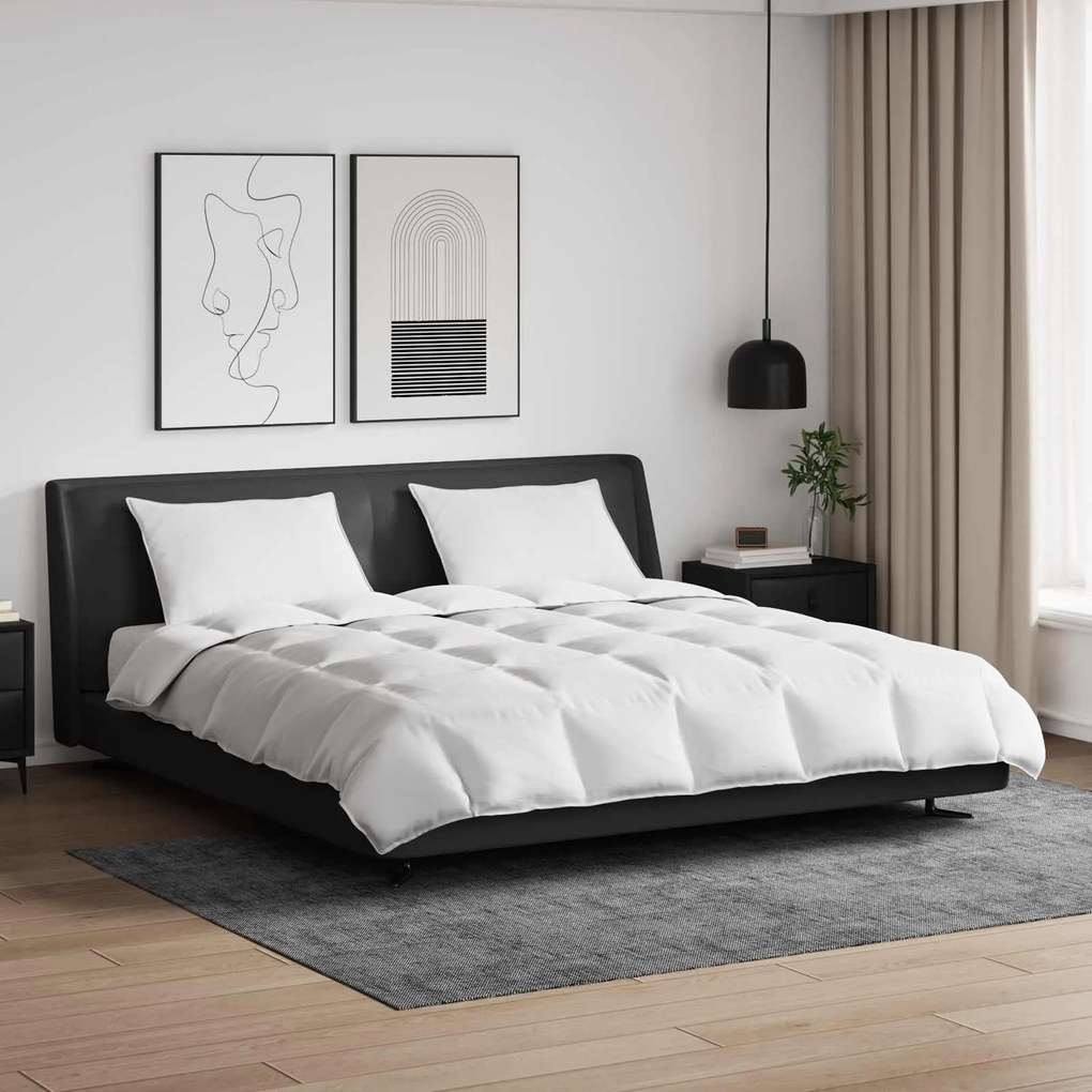 vidaXL Conjunto de Edredom com travesseiro 3 pcs Branco Pena de ganso