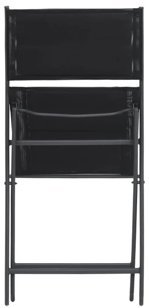 Cadeiras de exterior dobráveis 2 pcs aço e textilene