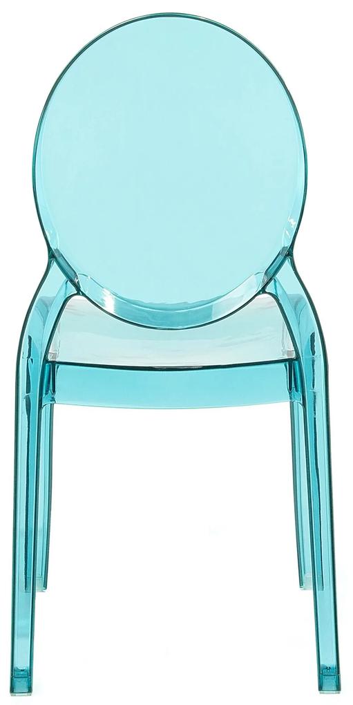Conjunto de 4 cadeiras de jantar em acrílico azul transparente MERTON Beliani