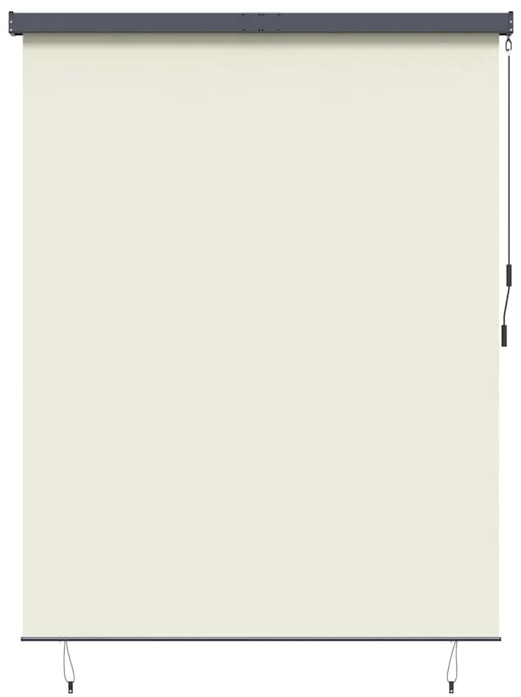 Cortina Rolô Exterior Riscas Manual Ajustável Creme 220 x 250 cm tecid
