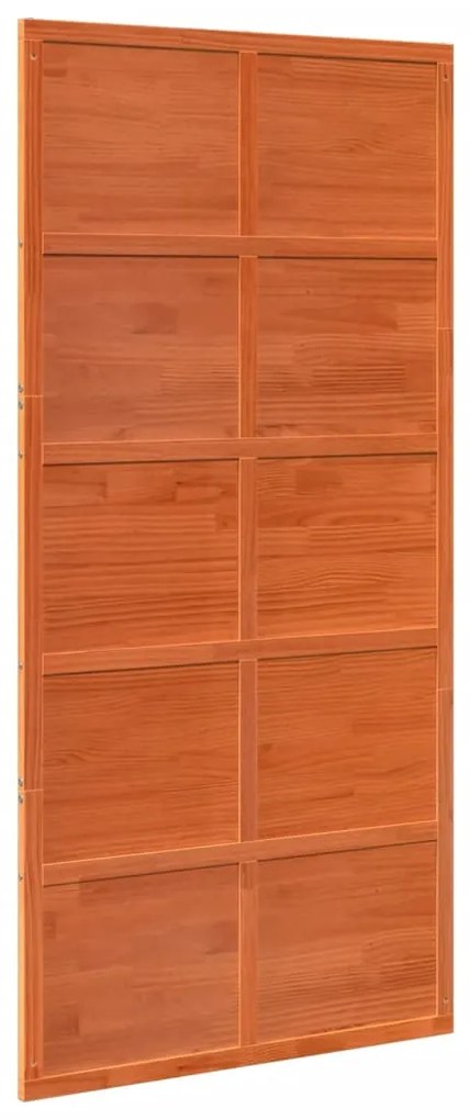 Porta de celeiro 100x208cm madeira de pinho maciça castanho mel