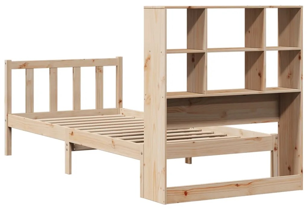 Cama com estante sem colchão 100x200 cm pinho maciço