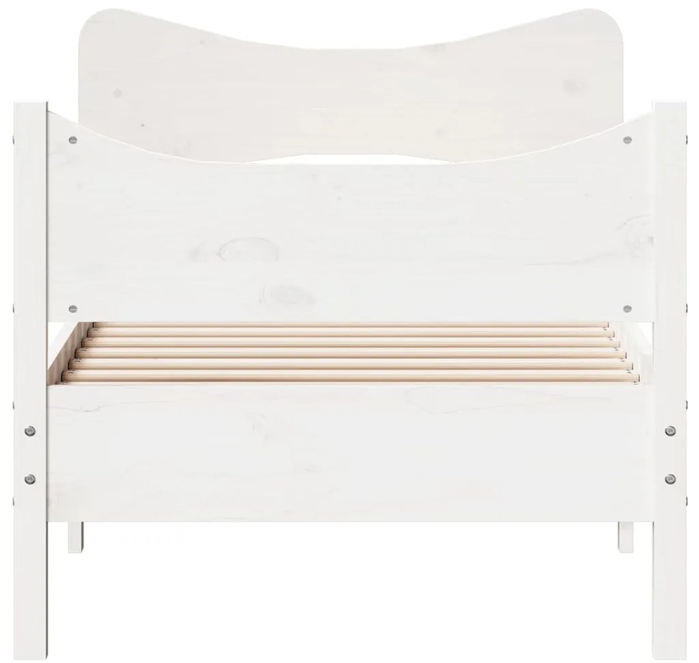 Cama sem colchão 90x190 cm madeira de pinho maciça branco