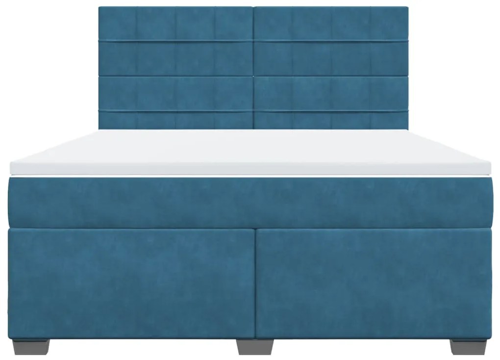 Cama com molas/colchão 180x200 cm veludo azul