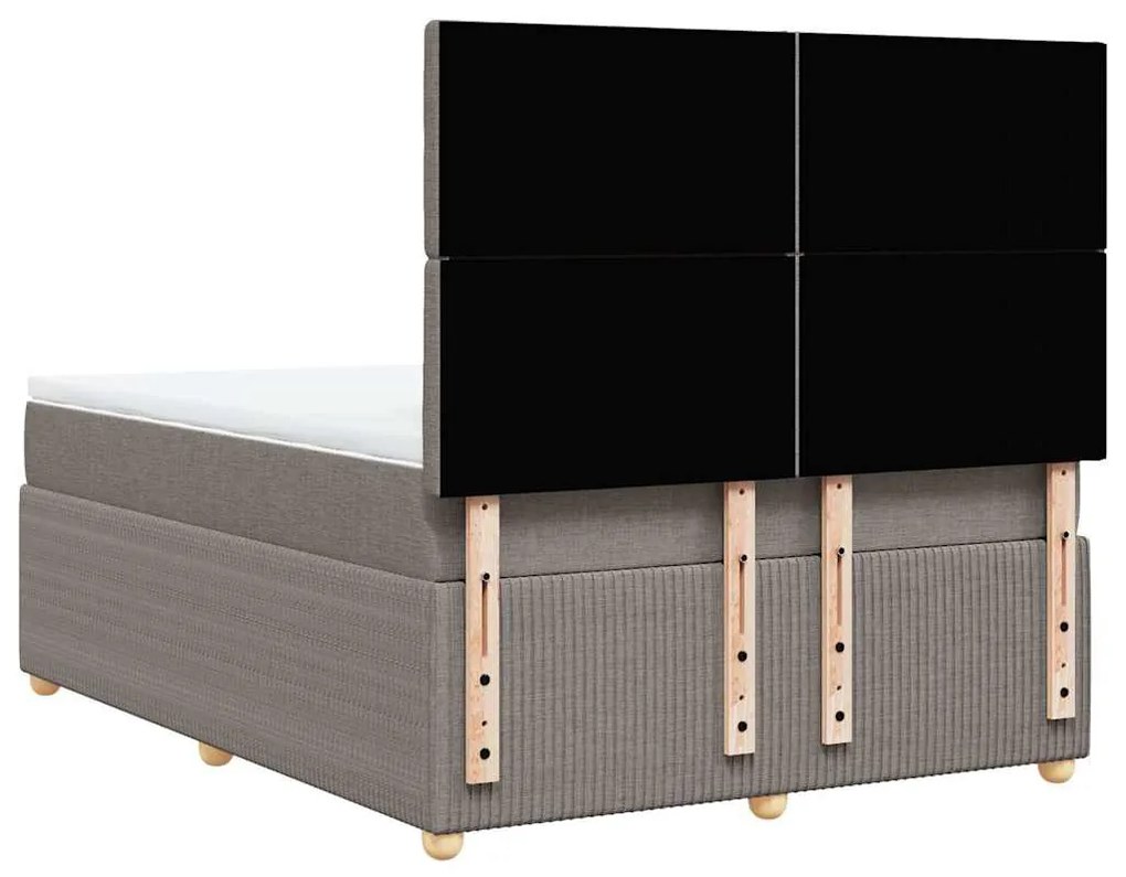 Cama com molas/colchão 140x200 cm tecido castanho-acinzentado