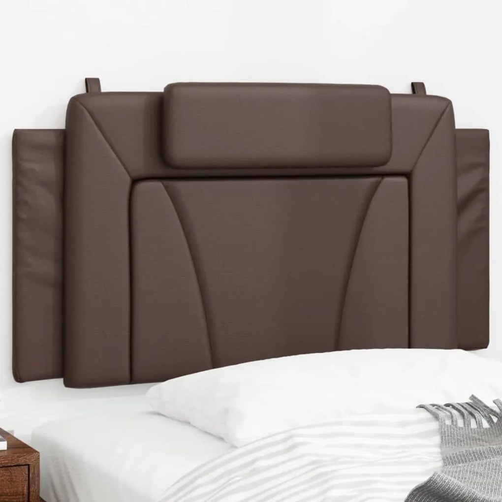 vidaXL Almofadão de cabeceira 100 cm couro artificial castanho