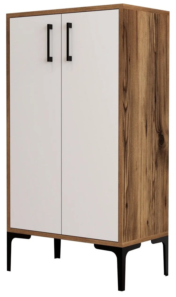 Sapateira Prag – Nogueira e Branco – 60 cm x 111 cm x 35 cm