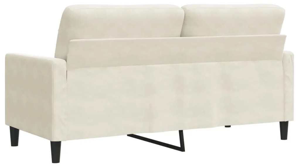 Sofá de 2 lugares veludo 140 cm cor creme