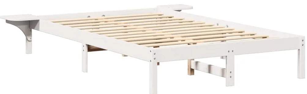 Estrutura de cama com mesas de cabeceira Branco 140 x 190 cm